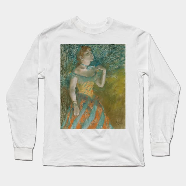 The Singer in Green by Edgar Degas Long Sleeve T-Shirt by Classic Art Stall